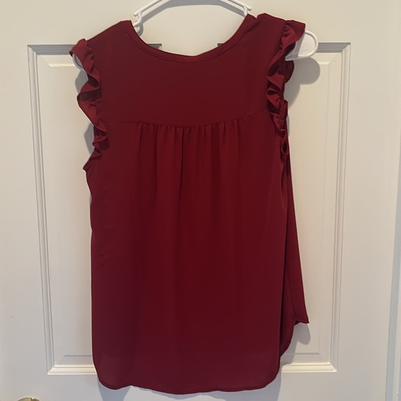 Loft Dark Red Burgundy Dressy Tank Size Small - Picture 4 of 4